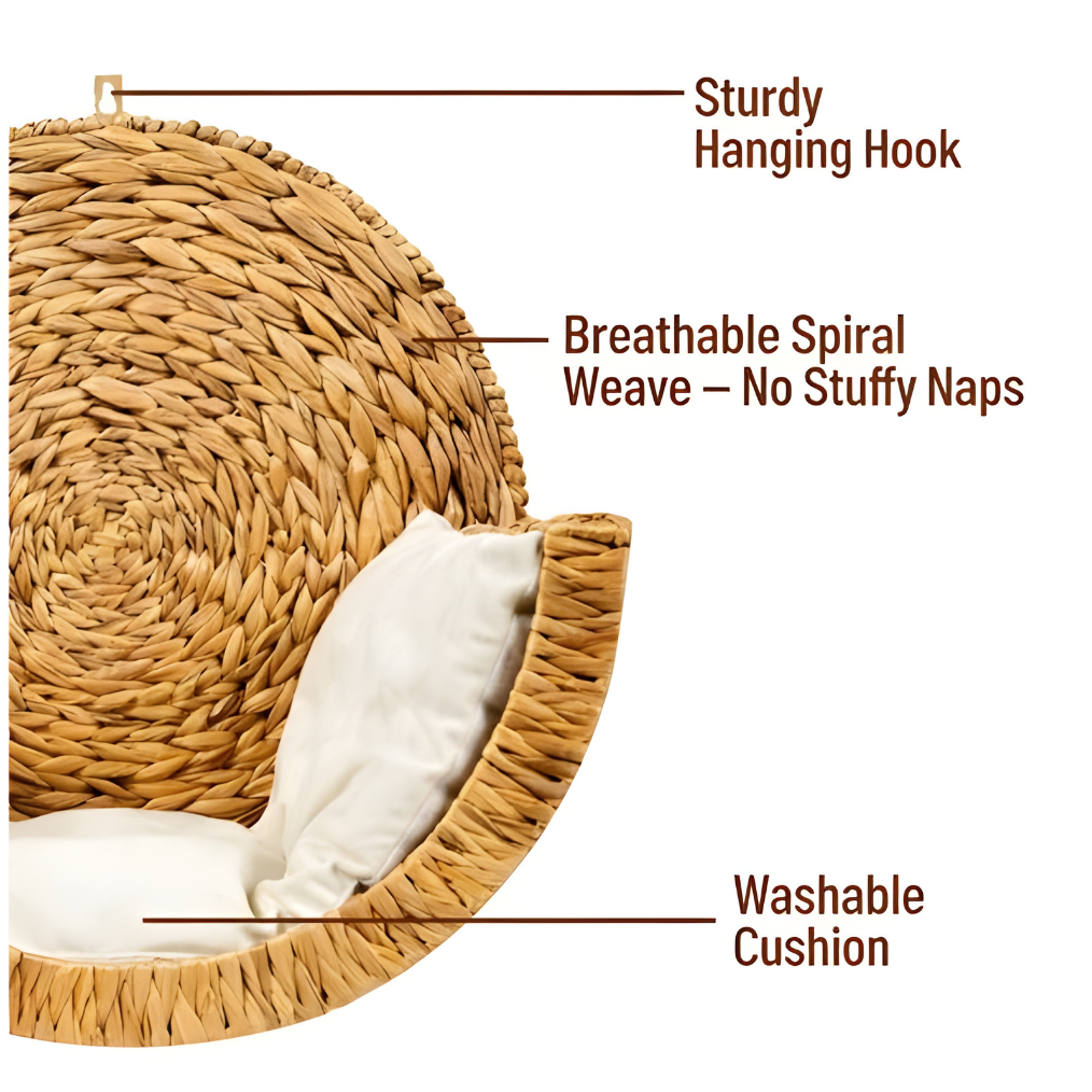 FelineHideaway™ - Handwoven Cat Bed