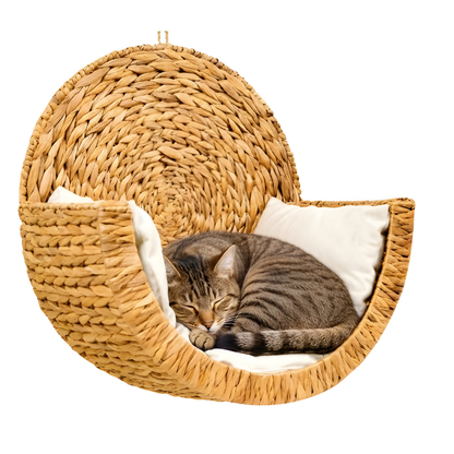 FelineHideaway™ - Handwoven Cat Bed