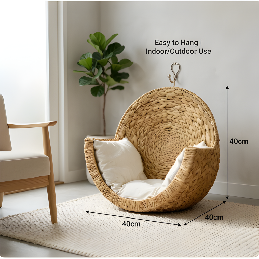 FelineHideaway™ - Handwoven Cat Bed